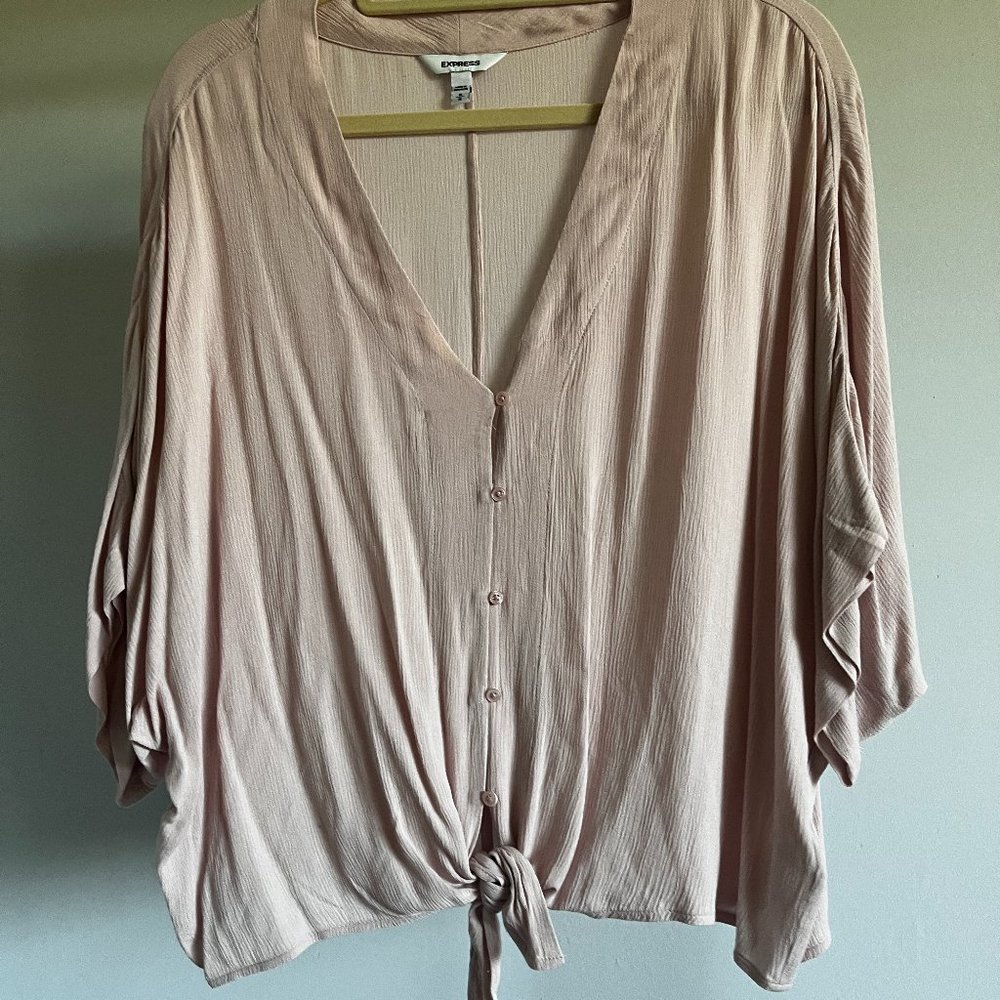 Express Tie Front Top - Picture 2 of 6